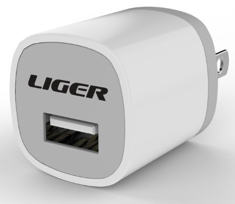 Liger USB Wall Travel For Smartphone Tablet Speaker Headset and Power Bank - White