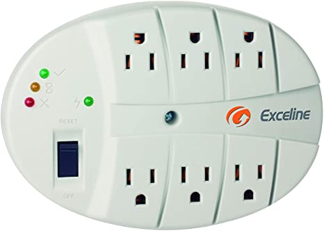 6-Outlet Electronic Surge Protector with Coaxial Protection for Tv's, Audio Equipment, Cable, Video Games, Computers, Printers