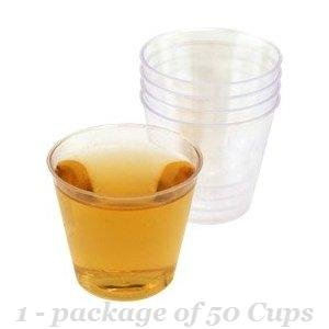 Party Essentials 50 Count Hard Plastic Shot Glasses, 1-Ounce, Clear
