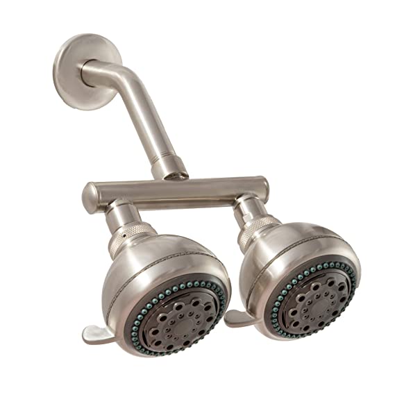 First Mate Double Shower Head System, Brushed Nickel