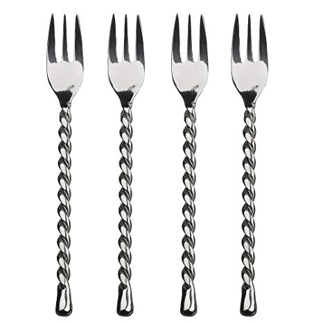 Gourmet Settings Silver Tear Stainless Steel Cocktail Forks set of 4.