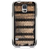 Unnito Samsung Galaxy S5 Hybrid Case Dual Layer 1 Year Warranty Case Protective Custom Commuter Protection Cover White - Lace Vintage Wood