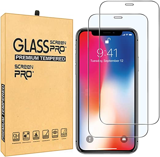 YSP-MALL [2 Pack] Screen Protector for iPhone 11 Pro, iPhone Xs,iPhone X, Tempered Glass Screen Protector [Bubble Free] [Anti-Scratch] [High Responsive] Friendly Case Compatible with Apple iPhone Xs