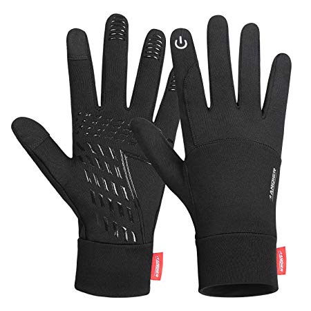 coskefy Winter Running Gloves Touchscreen Gloves Men Women Lightweight Liner Gloves Warm Fleece Lined Gloves for Walking Cycling Riding Driving
