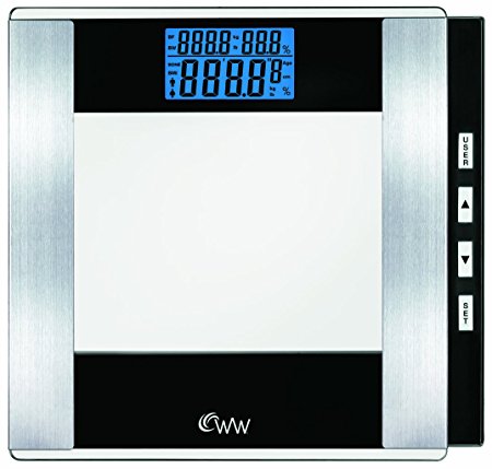 Weight Watchers Scales by Conair Body Analysis Glass Scale; Black / Chrome