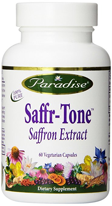 Paradise Herbs Vegetarian Capsules, Saffron-Tone and Extract, 60 Count