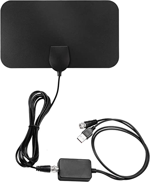 Eightwood Amplified Digital HD TV Antenna with Amplifier Signal Booster, 120  Miles Range Support 4K 1080p Fire TV Stick and All TV’s Indoor HDTV Antennae for Local Channels-10ft Coax Cable