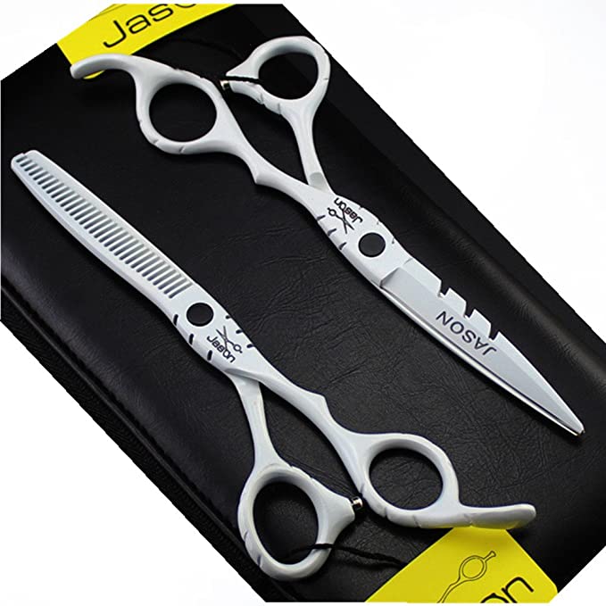 JASON 5.5/6.0 inches Barber Hair Cutting Shear and Salon Hair Thinning Scissor for Professional Hairstylist