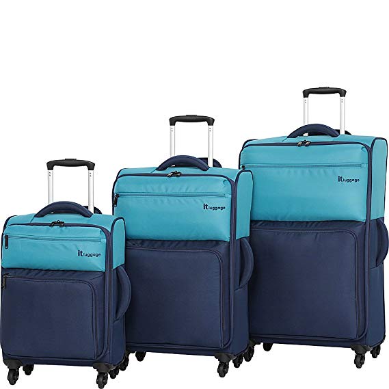 it luggage Duotone 4 Wheel Lightweight 3 Piece Set, Capri Breeze Dress Blues