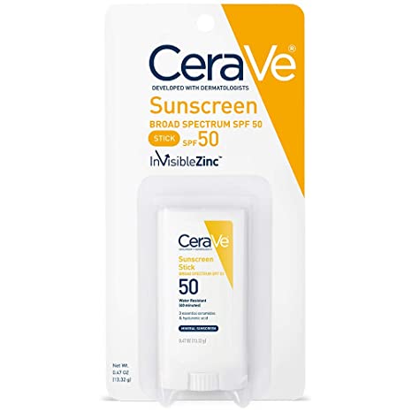 CeraVe Sunscreen Stick SPF 50 | 0.47 Ounce | Mineral Sunscreen for Kids & Adults | Packaging May Vary