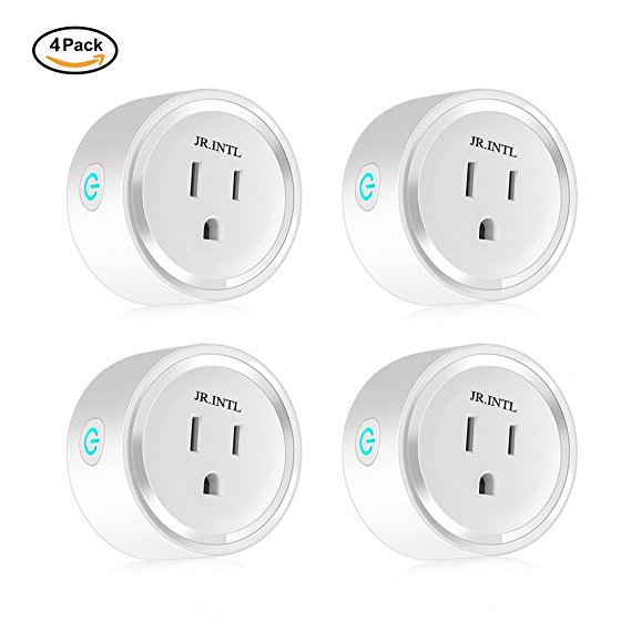 Smart Plug,Wifi Enabled Mini Smart Outlet,Compatible with Amazon Alexa & Google Assistant,Timing Function and No Hub Required,Remote Control your Appliances from Anywhere (4 Packs)