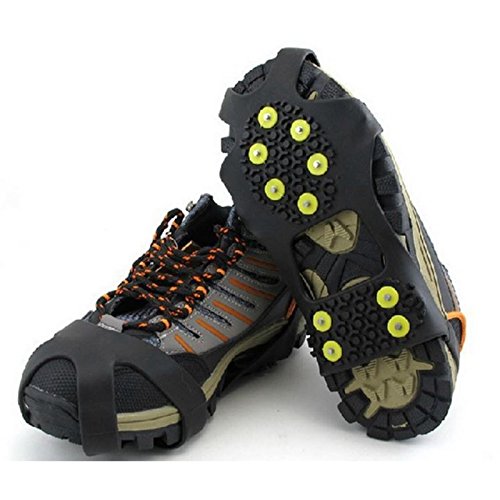 Outop 10 Steel Studs Stretchable Walk Stabilicers Ice Grips Traction Cleat for Boots and Shoe