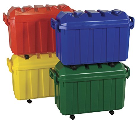 ECR4Kids Stackable Storage Trunks (4-Pack), Assorted Colors