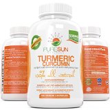 Turmeric Curcumin with BioPerine Black Pepper Extract for MAXIMUM Absorption 9679 500mg of Pure Extract Per Capsule 9679 95 Standardized Curcuminoids 9679 Best Anti-Inflammatory and Antioxidant Supplement for Reducing Joint Pain and Improving Health 9679 120 Vegetarian Caps by Pure Sun Naturals