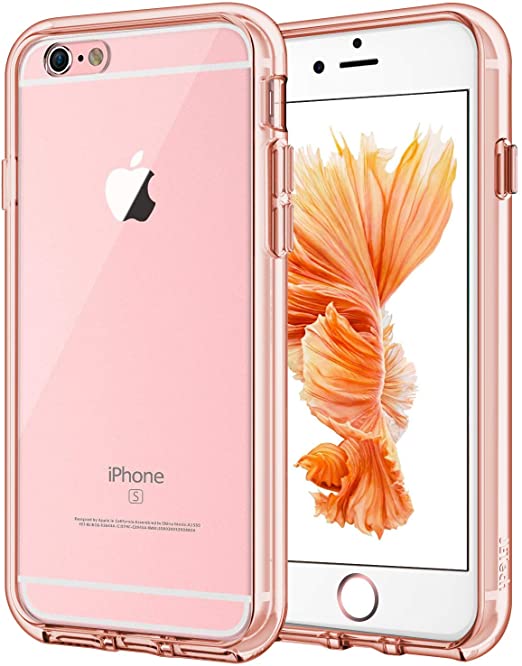 JETech Case for iPhone 6 Plus and iPhone 6s Plus 5.5-Inch, Shock-Absorption Bumper Cover, Anti-Scratch Clear Back (Rose Gold)