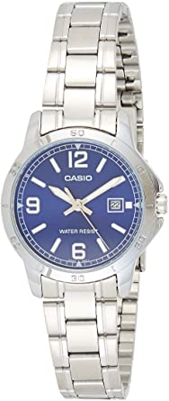 Casio LTP-V004D-2B Women's Dress Stainless Steel Blue Dial Date Watch