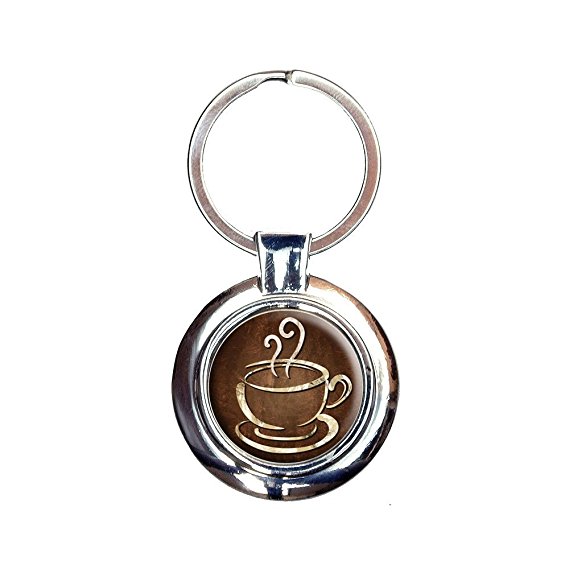 Coffee Cup Keychain Key Ring