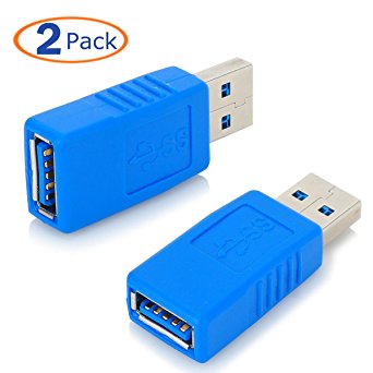 Conwork 2-Pack High-Speed USB 3.0 Male to Female Coupler Type A Extender Connection Adapter