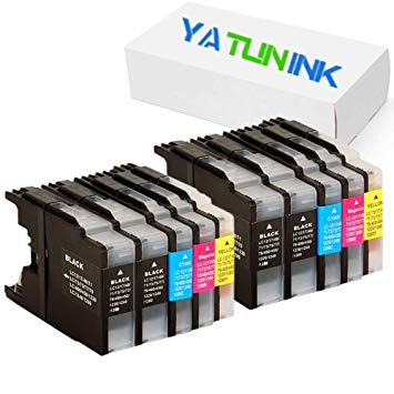 YATUNINK New Ink Cartridge for Brother LC71 LC75 / LC-71 LC-75 Compatible with MFC-J435W MFC-J430W MFC-J280W MFC-J6910DW MFC-J825DW MFC-J4300 MFC-J6710DW MFC-J625DW 10 Pack (4BK 2C 2M 2Y)