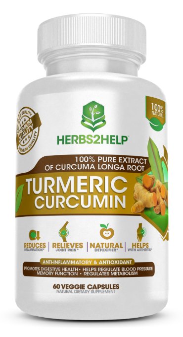 Turmeric Curcumin Powder Capsules 1200mg - 100 Curcuma Longa Root Extract Standardized to 95 Curcuminoids - Pure and All-Natural Supplement With all the Benefits of the Herb - Full Month Supply
