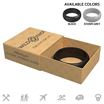 Silicone Wedding Rings for Men - High Performance Rubber Wedding Bands - Safe, comfortable, stylish, strong - Multiple ring colors & sizes for hard-working hands, athletes, travelers & adventurers