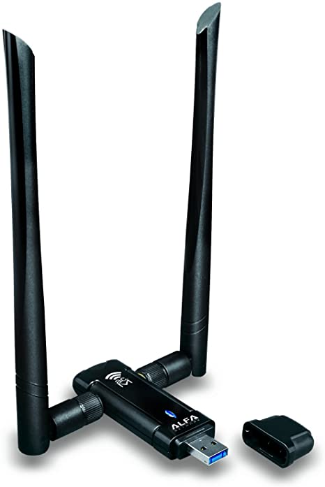 Alfa AWUS036ACM Long-Range Dual-Band AC1200 Wireless USB 3.0 Wi-Fi Adapter w/2 x 5dBi External Antennas: 2.4GHz 300Mbps/5GHz 867Mbps-802.11ac & a, b, g, n