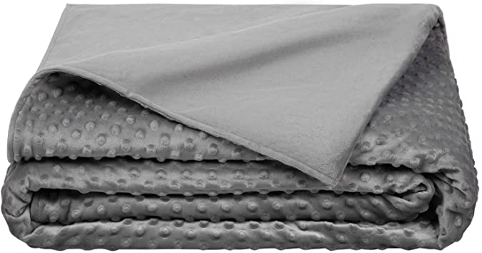 5 STARS UNITED Weighted Blanket Cover - King Size 152 x 203 cm Grey - JUST COVER - Removable Duvet Covers for Heavy Blankets - Premium Super Soft Minky Dot for Comfortable Sleep