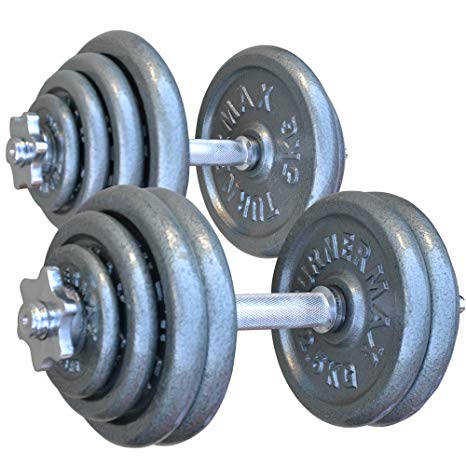 TurnerMAX Dumbbells Set Weight Bodybuilding Strength Training Fitness barbell Gym Workout Exercise Cardio Cast Iron Equipment 20kg 30kg 40kg 50kg 60kg