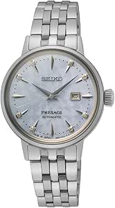 SEIKO Ladies Presage Automatic light Blue dial Silver Bracelet Watch SRE007