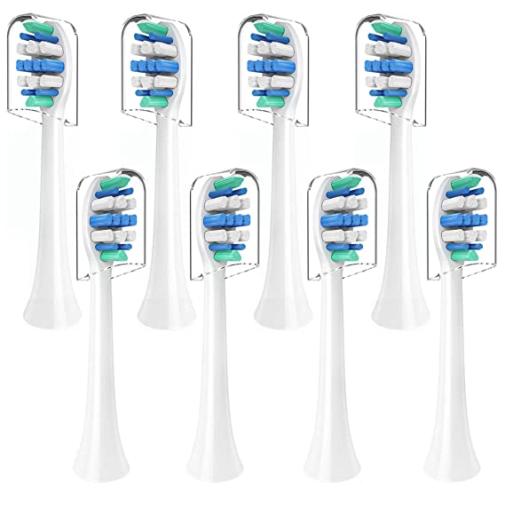 Replacement Toothbrush Heads Compatible with Philips Sonicare, 8 Packs Replacement Brush Heads for Sonicare DiamondClean, HealthWhite,2 3 Series, FlexCare, EasyClean Snap-on Electric Toothbrush
