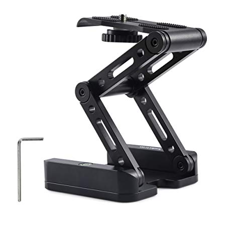 Koolertron Quick Release Plate Aluminum Folding Z Flex Tilt Head Camera Bracket Tripod Ball Head with Spirit Level Compatible Slide Rail Camera Camcorder Tripod Stabilizer