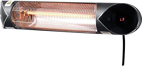 Global Industrial Infrared Patio Heater with Remote Control, 1500W, 120V, Wall/Ceiling Mount
