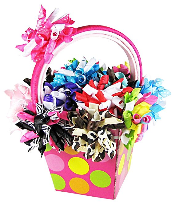 HipGirl Boutique Hair Bow Clips / Barrettes and Headbands Gift Basket