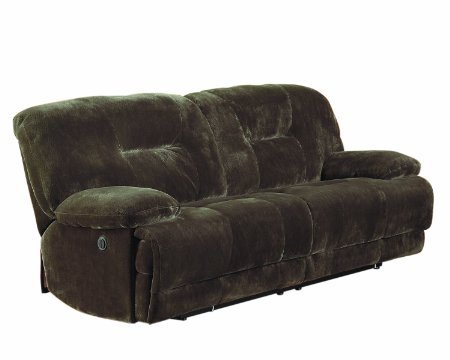 Homelegance 9723-3 Double Reclining 2-Seater Sofa Dark Brown Textured with Plush Microfiber