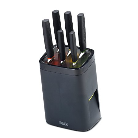 Joseph Joseph Lock Block Self Locking Knife Block with Six Knives - Black