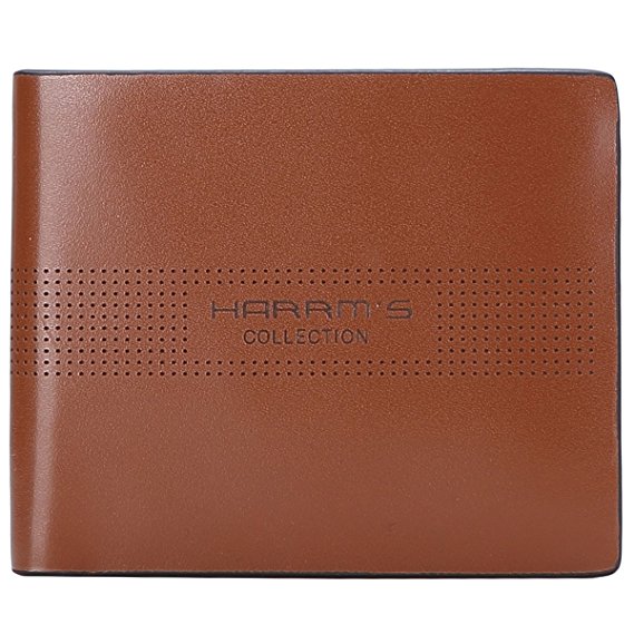 Harrms mans Bifold Genuine Leather Wallets for men with Ltalian Cowhide
