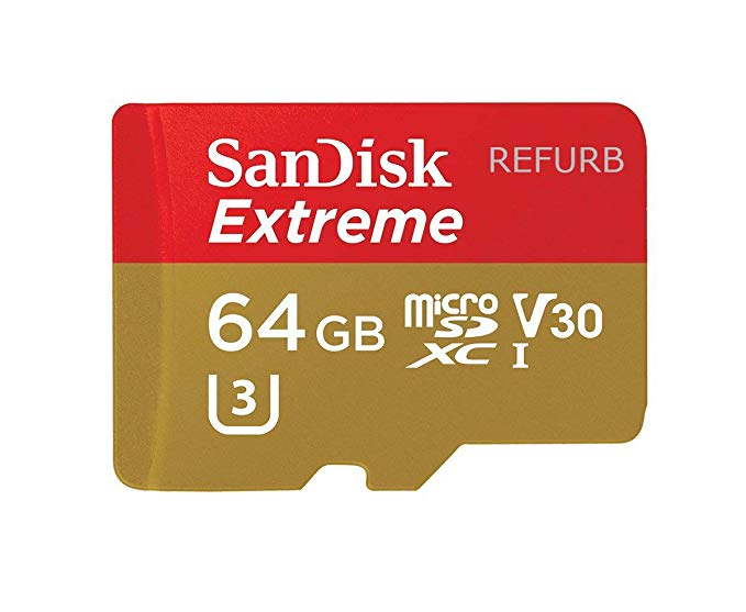SanDisk Extreme 64GB microSDXC UHS-I Card with Adapter - SDSQXVF-064G-GN6MA (Renewed)