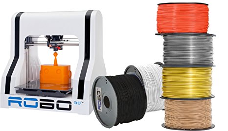 ROBO 3D R1 Plus 10x9x8 A1-0006-000 3D Printer with 6 Spools of Filament