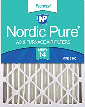 Nordic Pure 16x25x4M14 MERV 14 Pleated AC Furnace Air Filters, 1 Pack