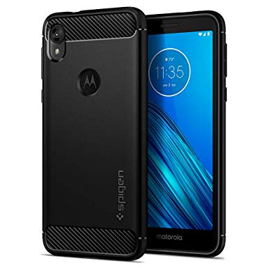 Spigen Rugged Armor Designed for Moto E6 Case (2019) - Matte Black