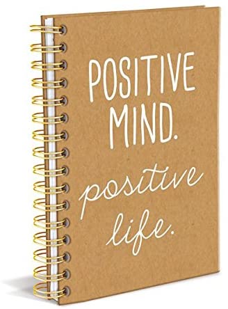 Graphique "Positive Mind Positive Life" Hard Bound Journal, 160 Ruled Pages w/ Sandstone Cover w/ Quote, Great Gift for Letters, Notes, or Homework, , 6.25" x 8.25" x 1"