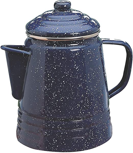 Coffee Percolator, Enamel, Blue, Double Coated