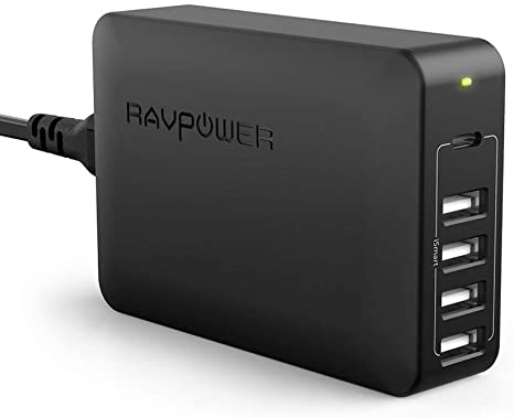 USB C PD Charger, RAVPower 60W 5-Port USB Desktop Charging Station with 45W Power Delivery Port, Compatible MacBook, iPad Pro 2018, iPhone Xs XS XR X, Galaxy S9 S8 and More-Black