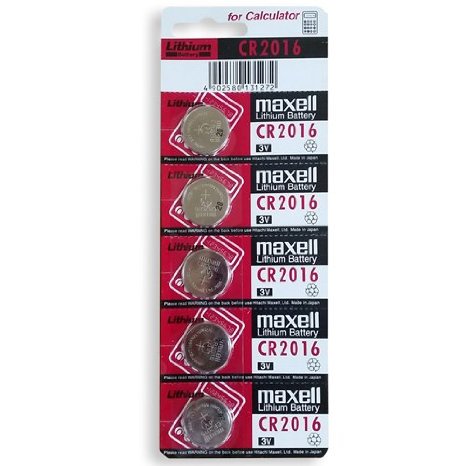 Maxell Micro Lithium Cell Battery CR2016 for Watches and Electronics 5 Pack