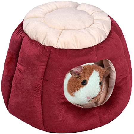 Oncpcare Warm Guinea Pig Bed Trunk-Shape Rabbit House Bedding Soft Sugar Glider Nest Small Animal Cave Hideout for Small Animals Hedgehog Squirrel Chinchilla