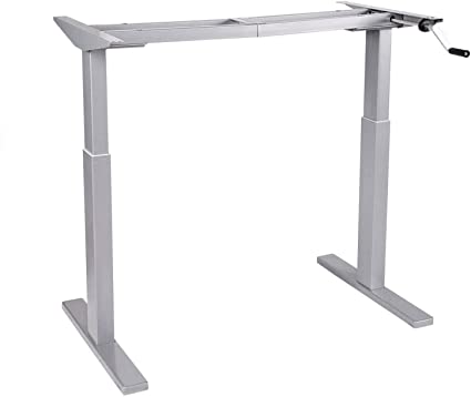 FlexiSpot 48" Crank Height Adjustable Standing Desk Office Workstation Frame Only Standing Desk Leg (Grey)