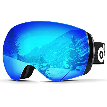 Odoland Snow Ski Goggles S2 Double Lens Anti-fog Windproof UV400 Eyewear - Skiing, Snowboarding, Motorcycle Cycling and Snowmobile Winter Outdoor Sports Protective Glasses