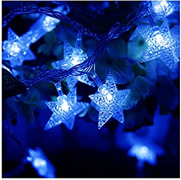 TINNZTES 4m/13ft 40 LED Star Light Fairy String Light for Hotel Home Weddings Family School Party (Blue Color)