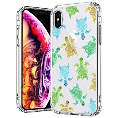 MOSNOVO Case for iPhone Xs/iPhone X, Sea Turtle Pattern Clear Design Printed Transparent Plastic Back Hard Case TPU Bumper Protective Case Cover for Apple iPhone X/iPhone Xs