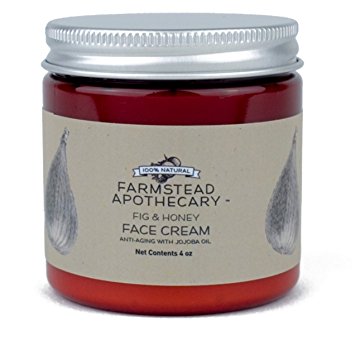 Farmstead Apothecary 100% Natural Anti-Aging Face Cream with Jojoba Oil, Fig & Honey 4 oz